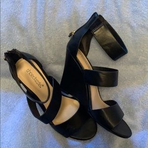 Black Suzana’s wedges by Shoe Dazzle